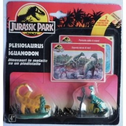 Jurassic Park dinosauri metallo Plesiosaurus e Iguanodon 1993