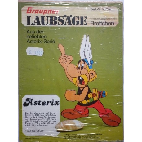 Goshinny e Uderzo personaggio Asterix traforo in legno