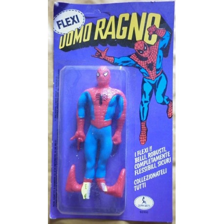 Personaggio Uomo Ragno Spiderman flessibile blister 1980