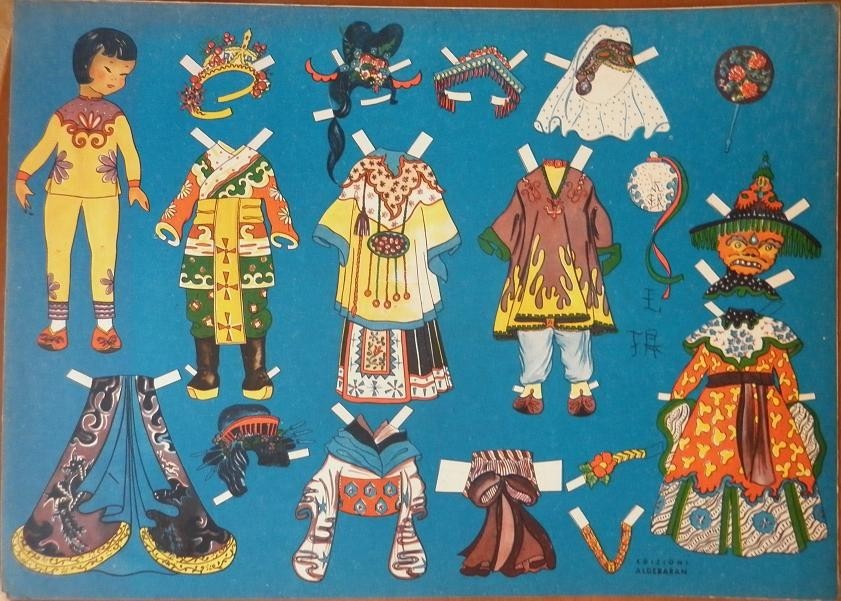 Bambola di carta con corredo Ed. Carroccio anni 50 60 Oldtoys on