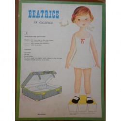 Malipiero bambola di carta Beatrice in vacanza 1969