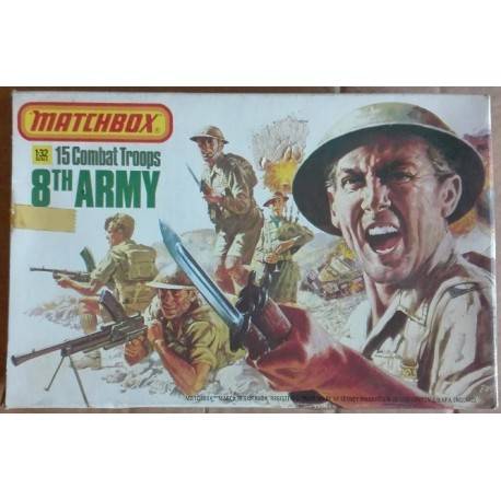 Matchbox soldatini truppe combattimento 8 armata 1/32 1978