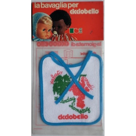 Bavaglino blu sabato per bambola Cicciobello